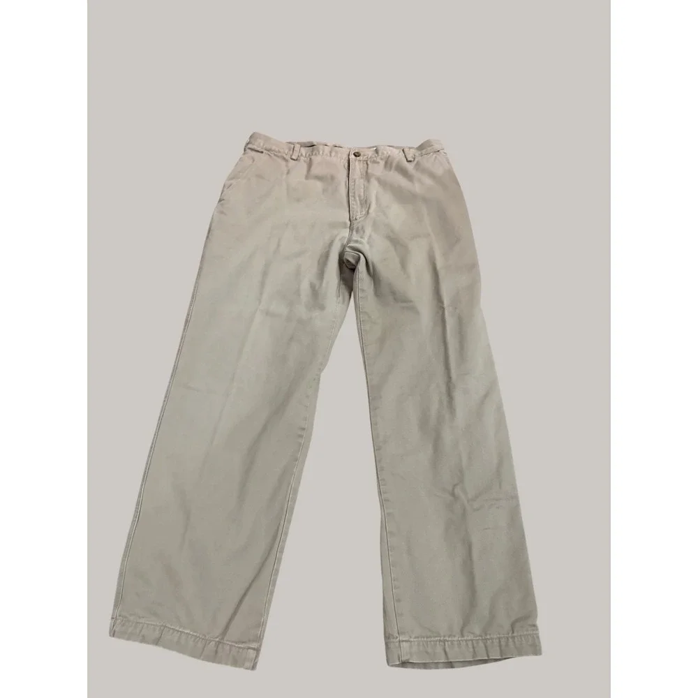 Woolrich Flannel Lined Chinos Men 38x30 Khaki Tan Plaid 1917 Trousers Outdoor